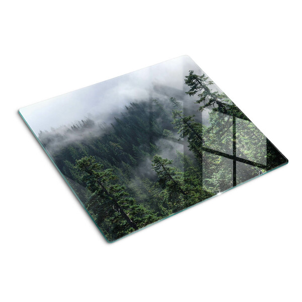 Glass kitchen board Forest in the clouds