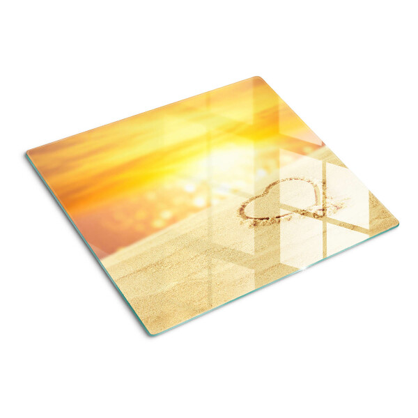 Glass kitchen board Beach at sunset