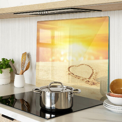 Glass kitchen board Beach at sunset