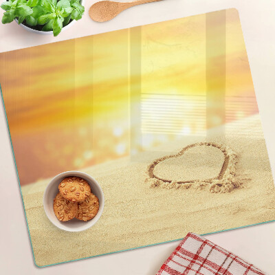 Glass kitchen board Beach at sunset