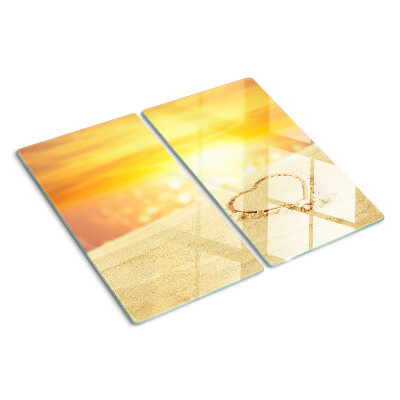 Glass kitchen board Beach at sunset