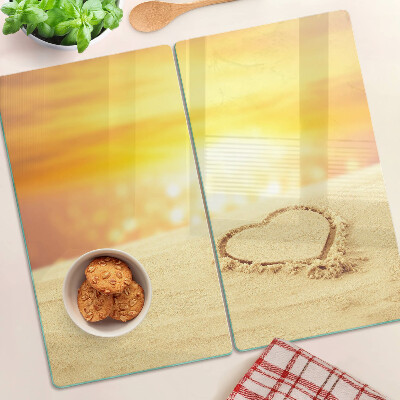 Glass kitchen board Beach at sunset