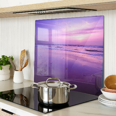 Glass chopping board Sunset over the sea
