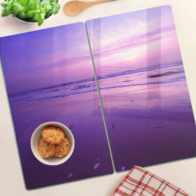 Glass chopping board Sunset over the sea