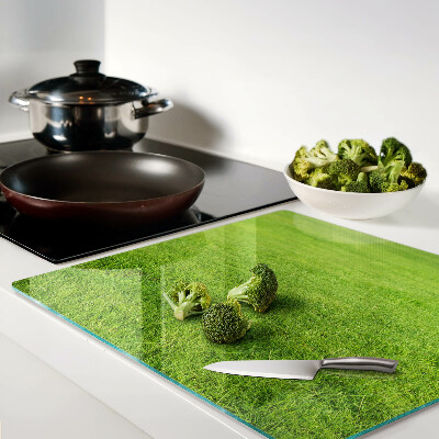 Glass kitchen board Green grass