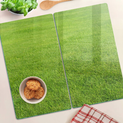 Glass kitchen board Green grass