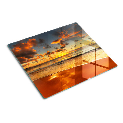 Glass kitchen board Sunset over the sea