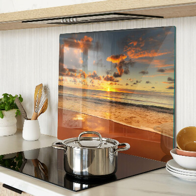 Glass kitchen board Sunset over the sea