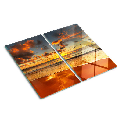Glass kitchen board Sunset over the sea
