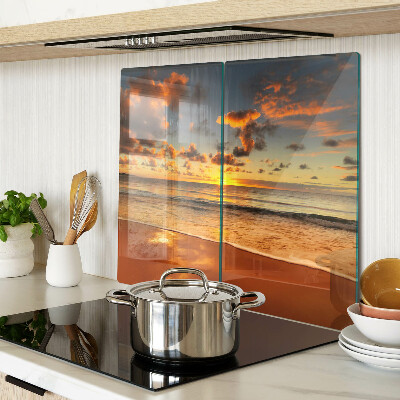 Glass kitchen board Sunset over the sea