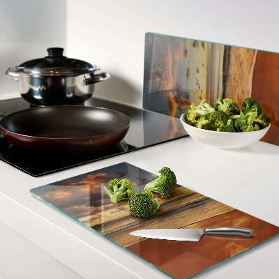 Glass kitchen board Sunset over the sea