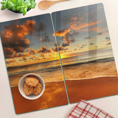 Glass kitchen board Sunset over the sea