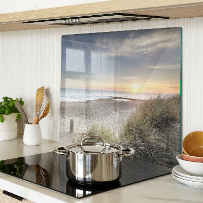 Glass chopping board Beach at sunset