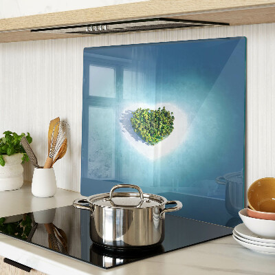 Glass kitchen board Island with palm trees