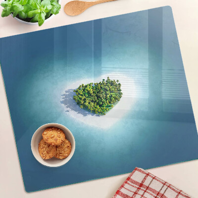 Glass kitchen board Island with palm trees