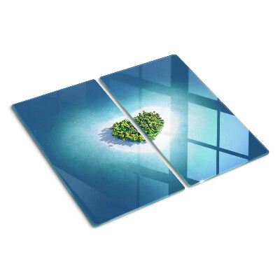 Glass kitchen board Island with palm trees