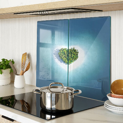 Glass kitchen board Island with palm trees