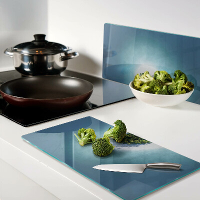 Glass kitchen board Island with palm trees