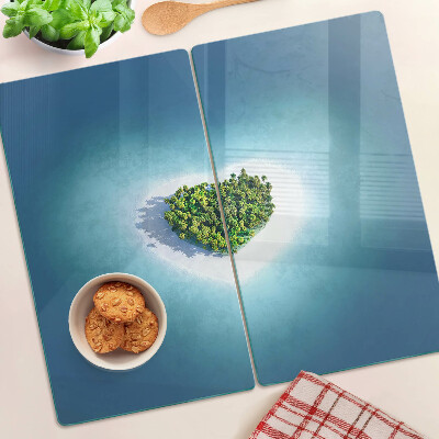Glass kitchen board Island with palm trees