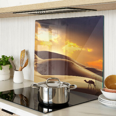 Glass chopping board Desert landscape at sunset