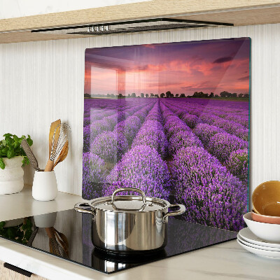 Glass chopping board Lavender field at sunset