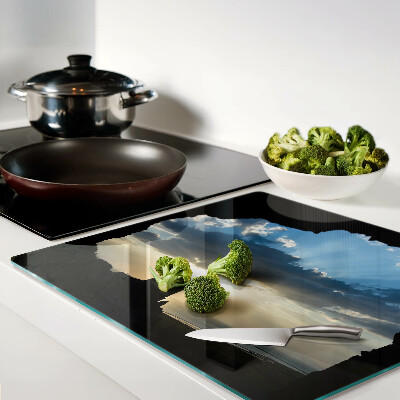 Glass kitchen board Sunset behind the clouds