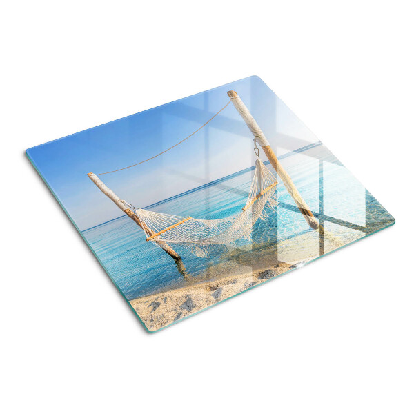 Glass chopping board Hammock by the sea