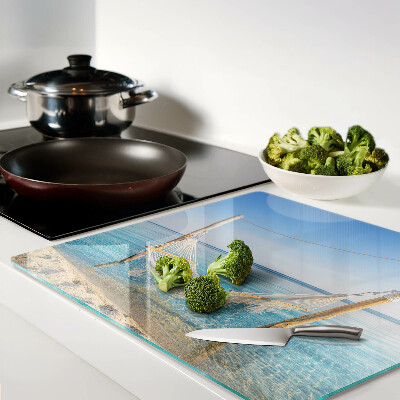 Glass chopping board Hammock by the sea