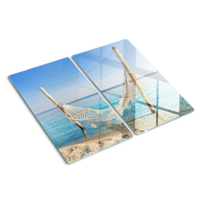 Glass chopping board Hammock by the sea