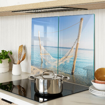 Glass chopping board Hammock by the sea