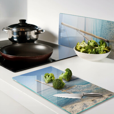Glass chopping board Hammock by the sea
