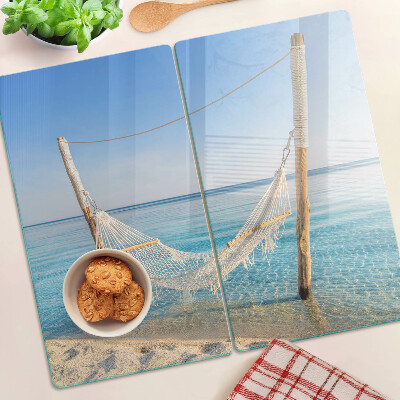 Glass chopping board Hammock by the sea