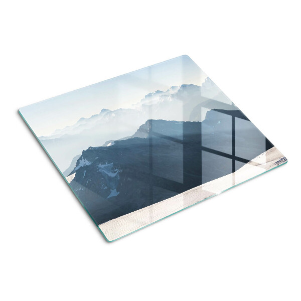Glass kitchen board Mountain landscape in the clouds