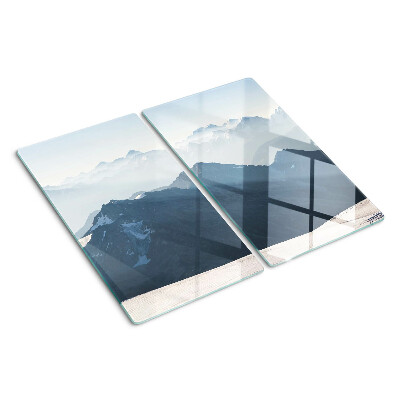 Glass kitchen board Mountain landscape in the clouds
