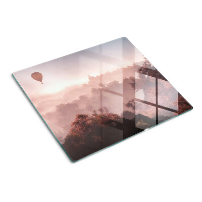 Glass chopping board Hot air balloon over the landscape