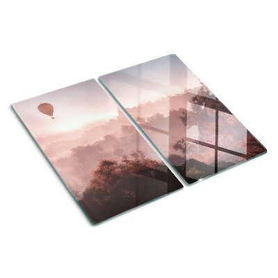 Glass chopping board Hot air balloon over the landscape