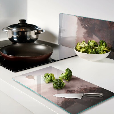 Glass chopping board Hot air balloon over the landscape