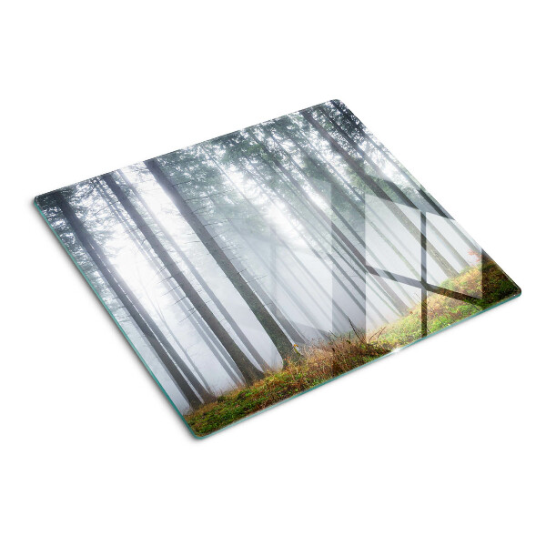 Glass chopping board Misty forest