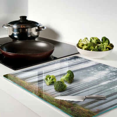 Glass chopping board Misty forest