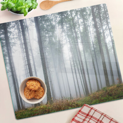 Glass chopping board Misty forest