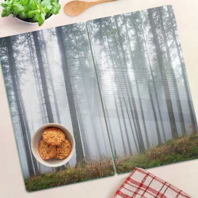 Glass chopping board Misty forest