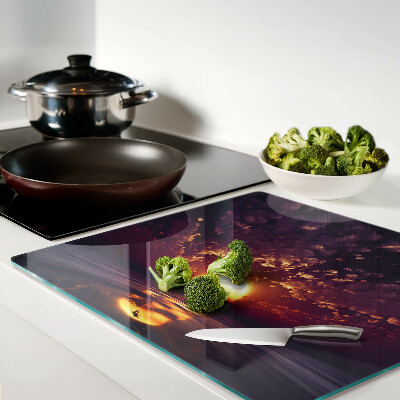 Glass chopping board Sunset over the sea