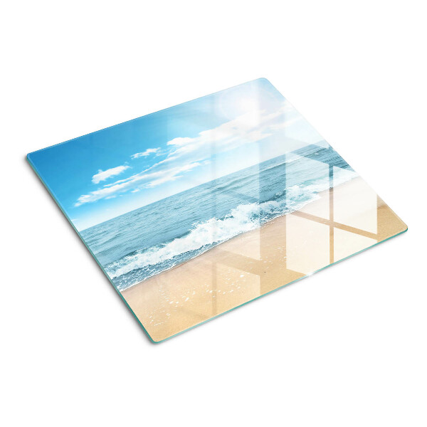 Glass chopping board Beach and sea