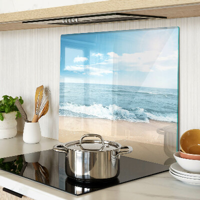 Glass chopping board Beach and sea