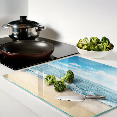 Glass chopping board Beach and sea