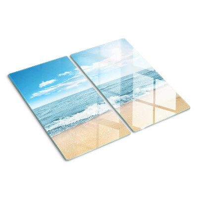 Glass chopping board Beach and sea