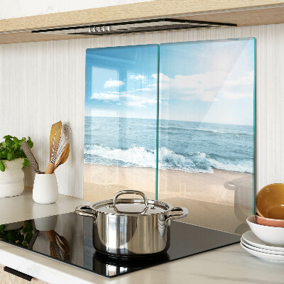 Glass chopping board Beach and sea