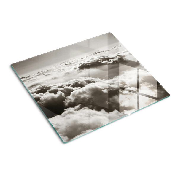 Glass chopping board Clouds in shades of gray