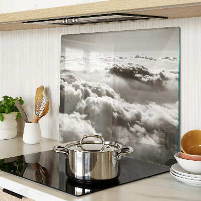 Glass chopping board Clouds in shades of gray