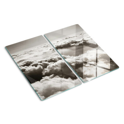 Glass chopping board Clouds in shades of gray